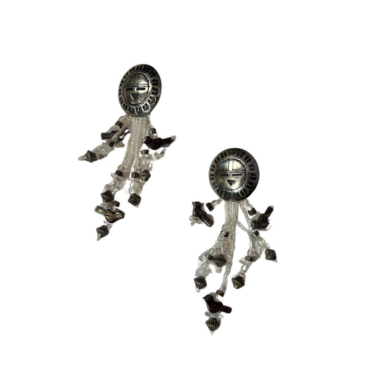 Southwest Earrings | Silver & White