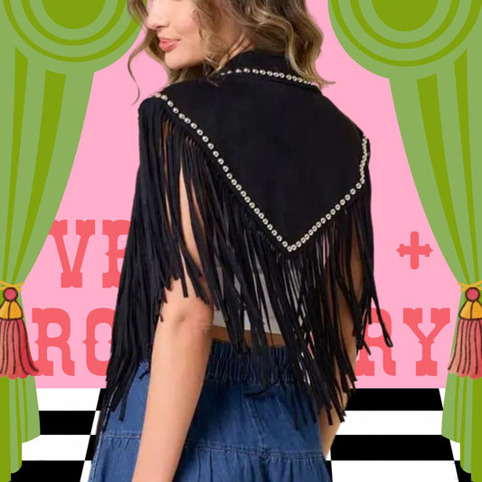 Fringe & Studded Cape